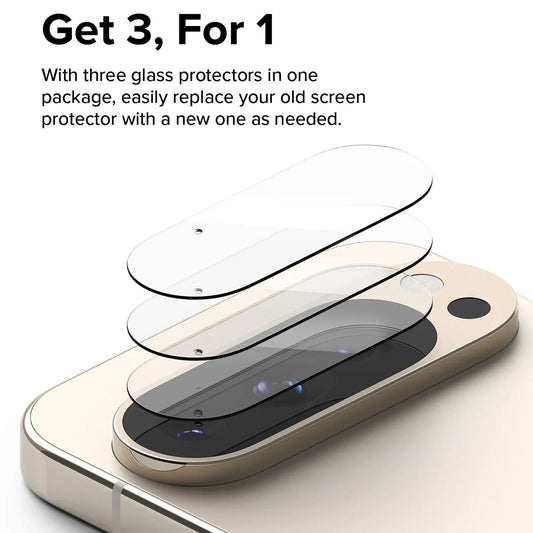 Skyddsfilm för bakre kameran Ringke för Google Pixel 9 Pro XL, Härdat glas, Set om 3 stycken, Transparent