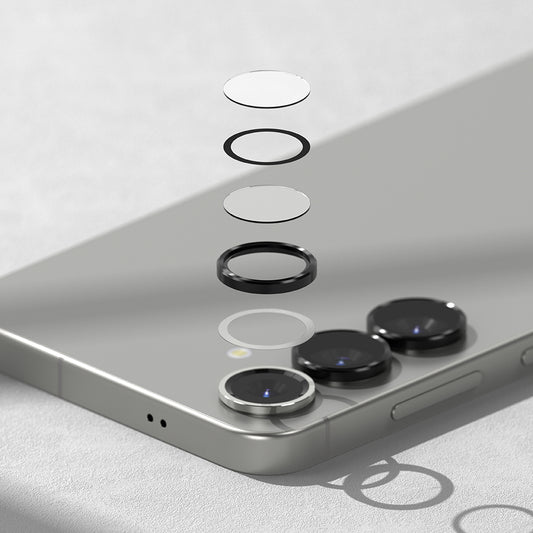 Skyddsfilm för bakre kameran Ringke för Samsung Galaxy S25 S931, Härdat glas, Svart