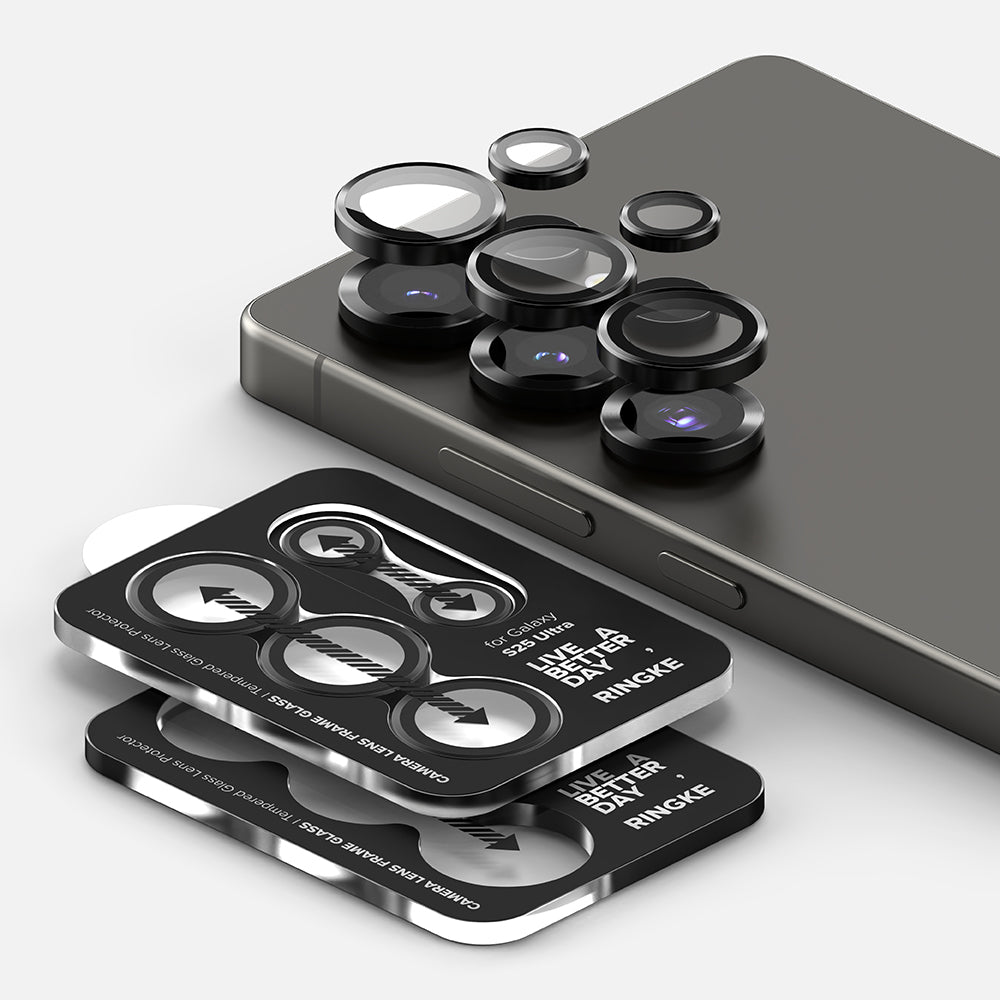 Skyddsfilm Ringke Bakre Kamera för Samsung Galaxy S25 Ultra S938, Härdat Glas, Svart