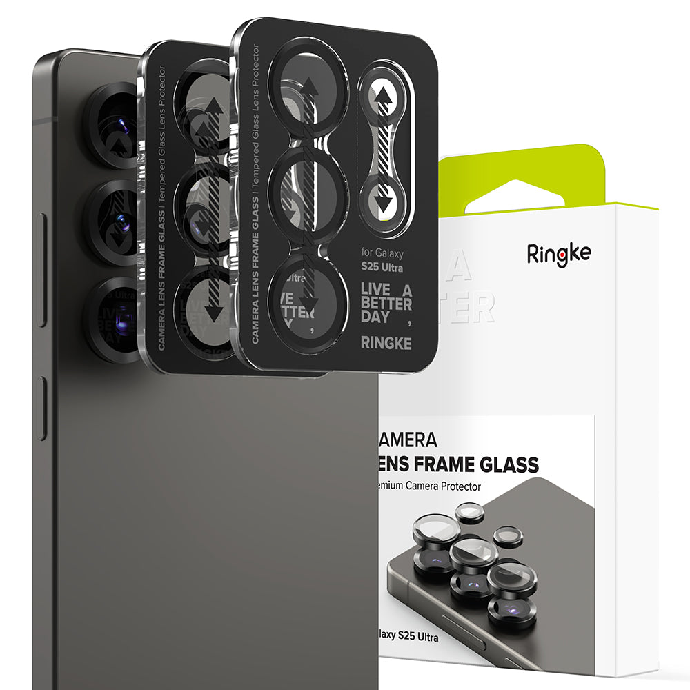 Skyddsfilm Ringke Bakre Kamera för Samsung Galaxy S25 Ultra S938, Härdat Glas, Svart