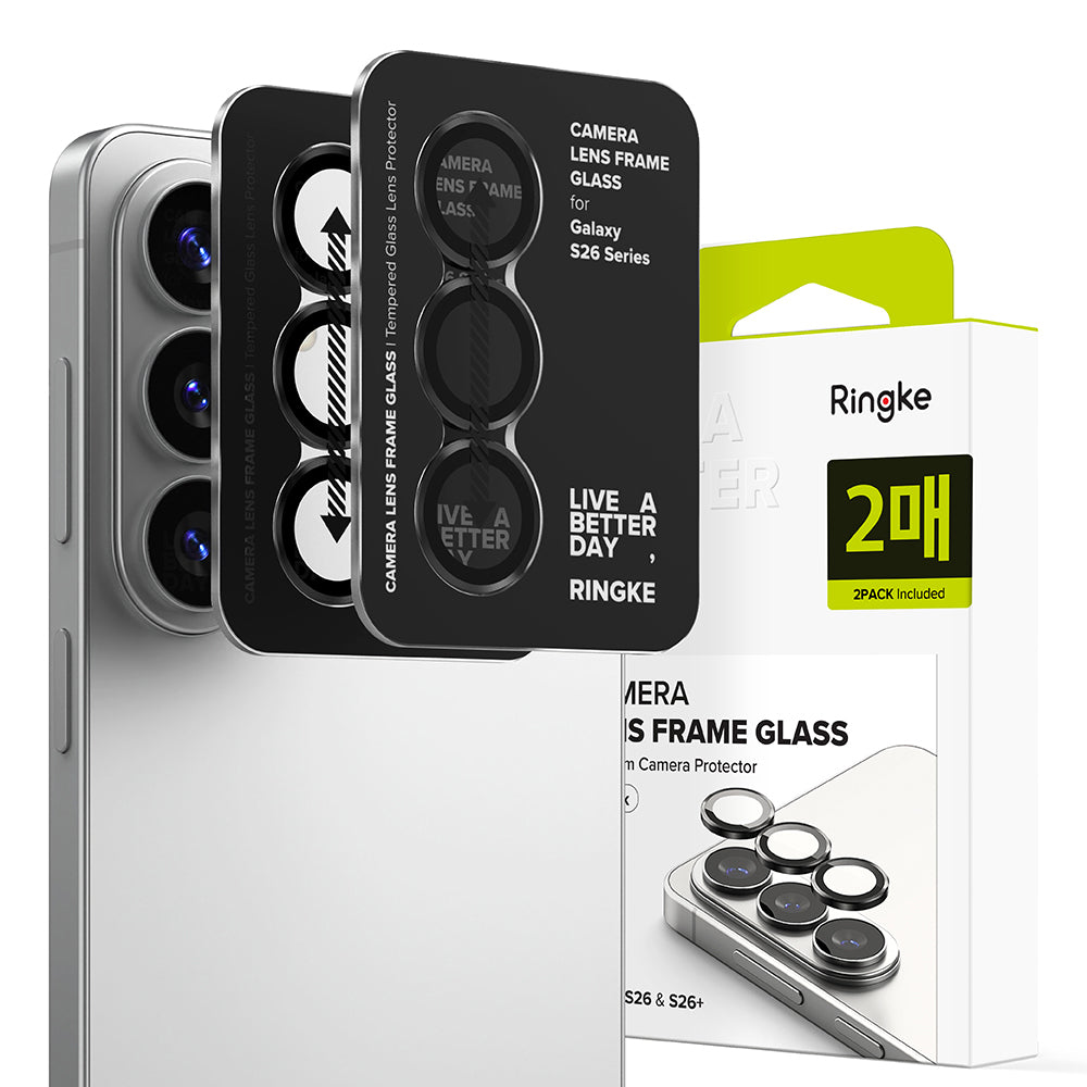 Skyddsfilm Ringke Bakre Kamera för Samsung Galaxy S26 Plus S947 / S26, Härdat Glas, Set med 2 stycken, Svart