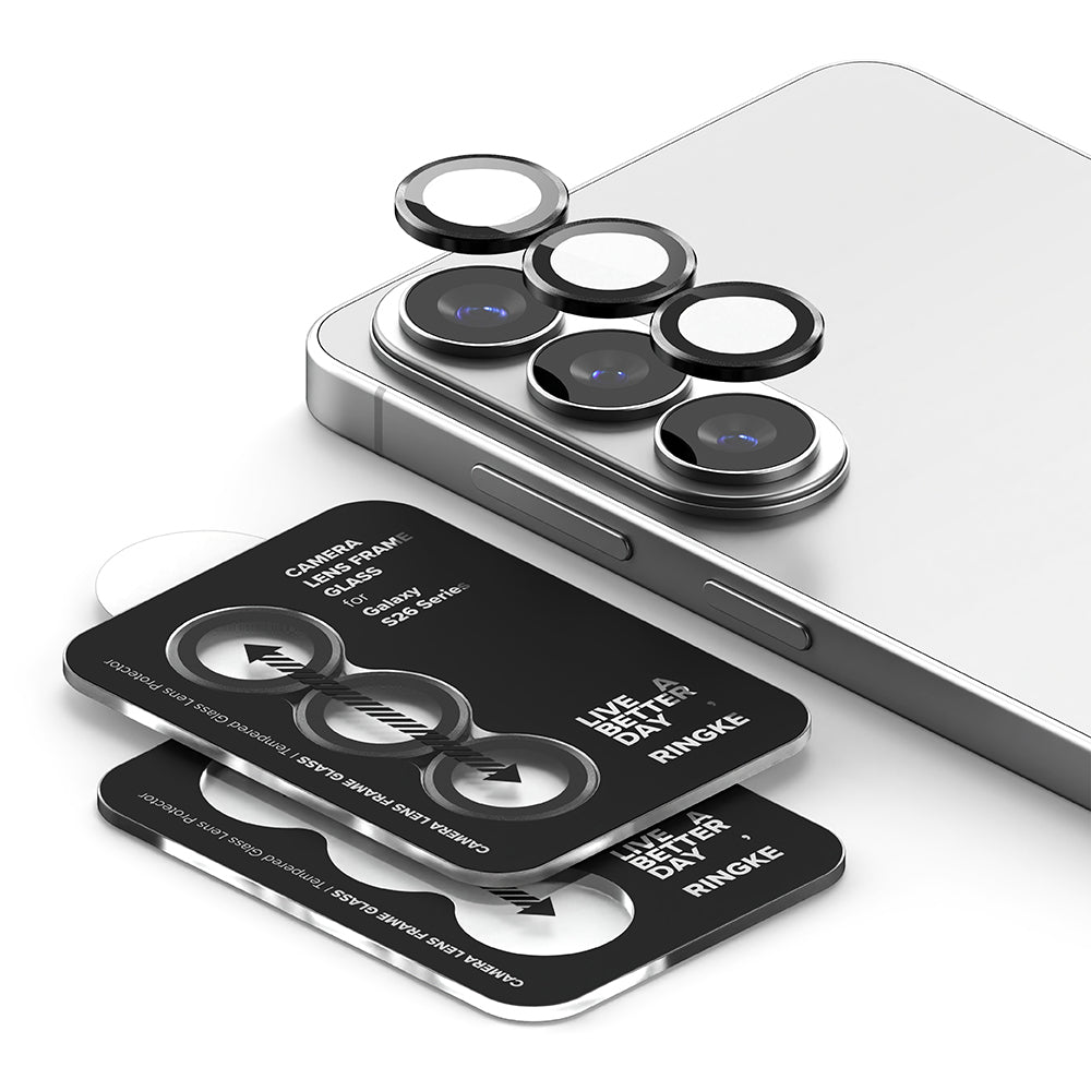 Skyddsfilm Ringke Bakre Kamera för Samsung Galaxy S26 Plus S947 / S26, Härdat Glas, Set med 2 stycken, Svart