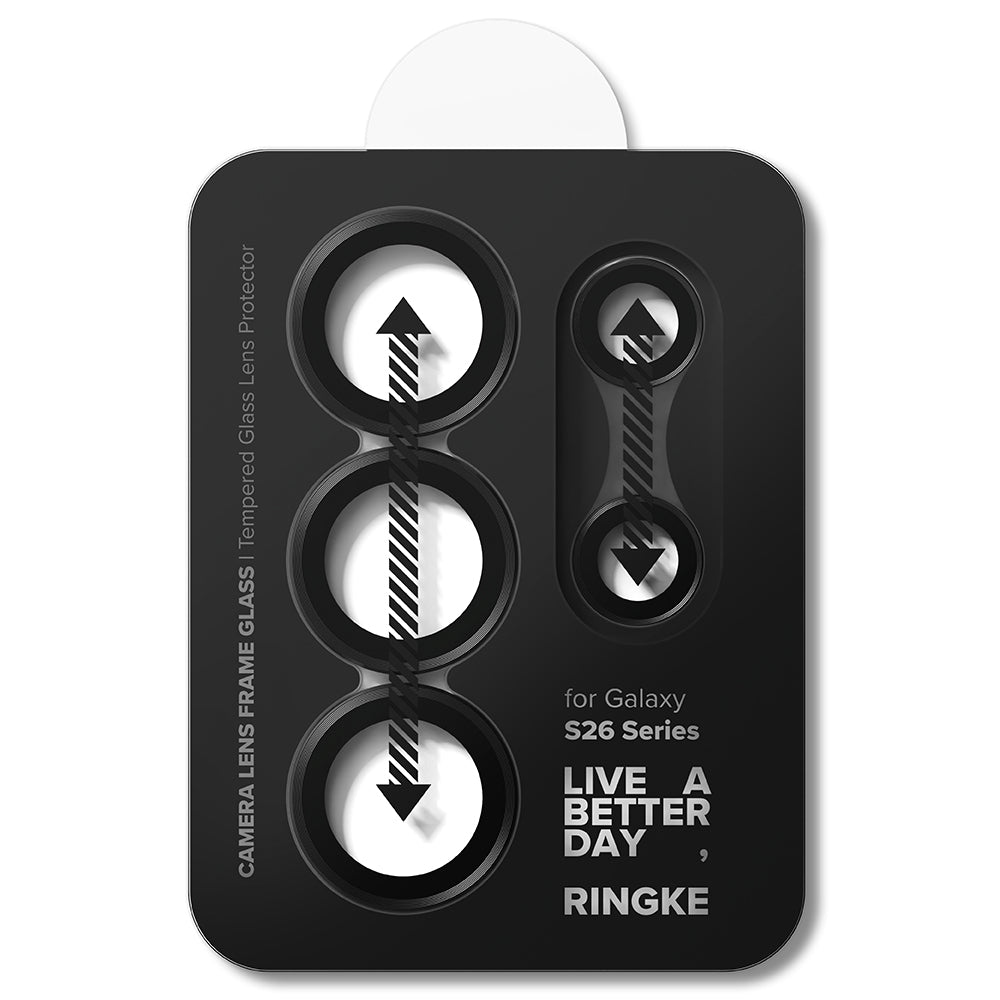 Skyddsfilm för bakre kameran Ringke för Samsung Galaxy S26 Ultra S948, Härdat glas, Set med 2 stycken, Svart