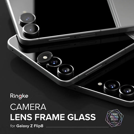 Ringke bakkameraskyddsfilm för Samsung Galaxy Z Flip8 F776, härdat glas, set om 2 stycken, svart