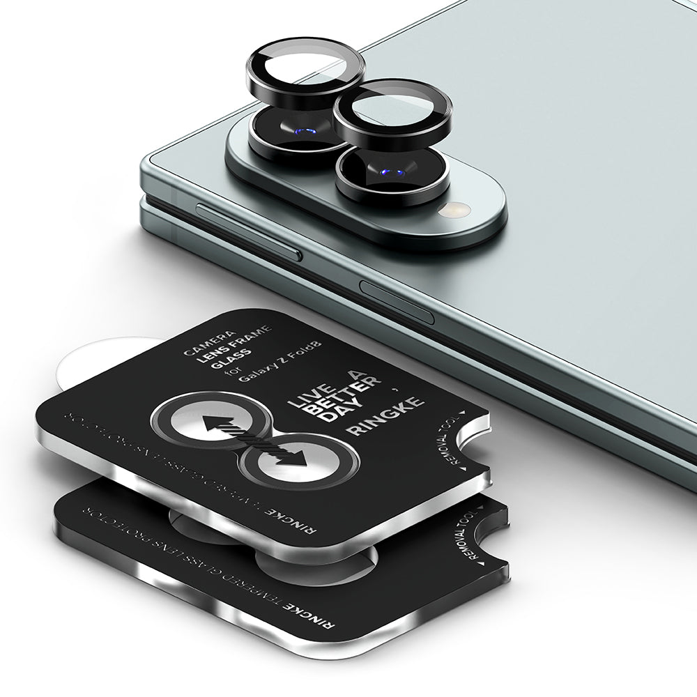 Ringke bakkameraskyddsfilm för Samsung Galaxy Z Fold8 F971, härdat glas, set med 2 stycken, svart