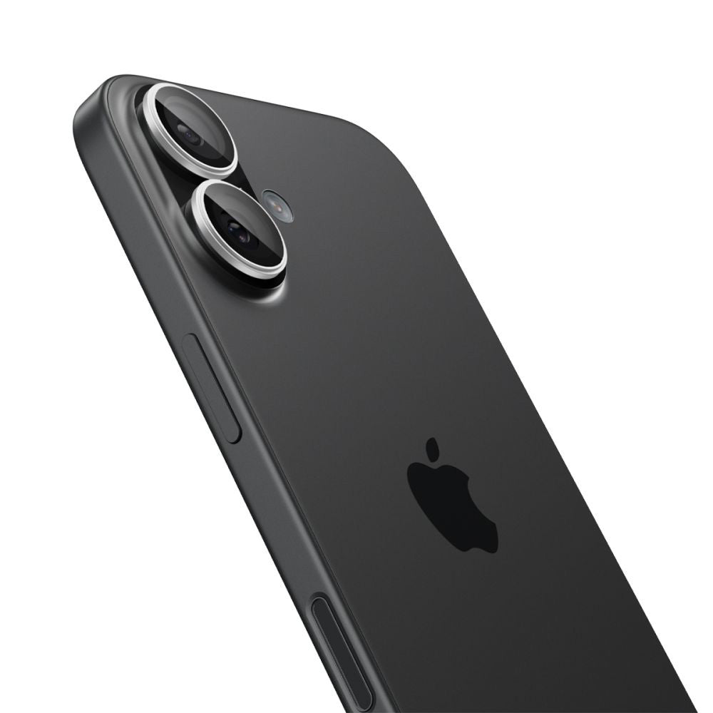 Spigen GlastR EZ FIT Optik Pro Rear Camera Protector for Apple iPhone 17 / 16 Plus / 16, Tempered Glass, Set of 2 pieces, Silver