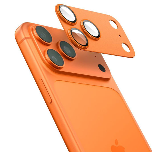 Skyddsfilm för bakre kameran Spigen GlastR EZ FIT Optik Pro för Apple iPhone 17 Pro Max, Härdat glas, Set med 2 stycken, Orange
