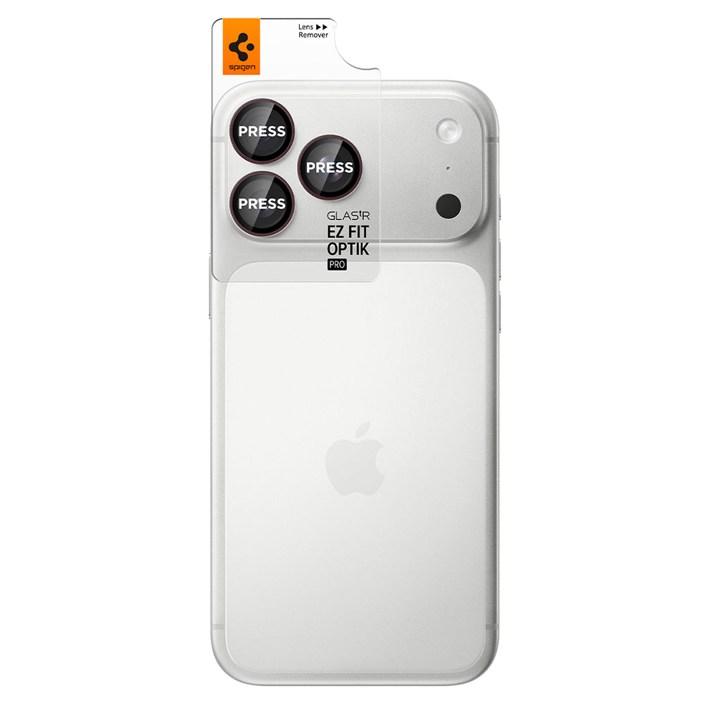 Skyddsfodral för bakre kamera Spigen GlastR EZ FIT Optik Pro för Apple iPhone 18 Pro / 18 Pro Max, härdat glas, set med 2 stycken, vinröd