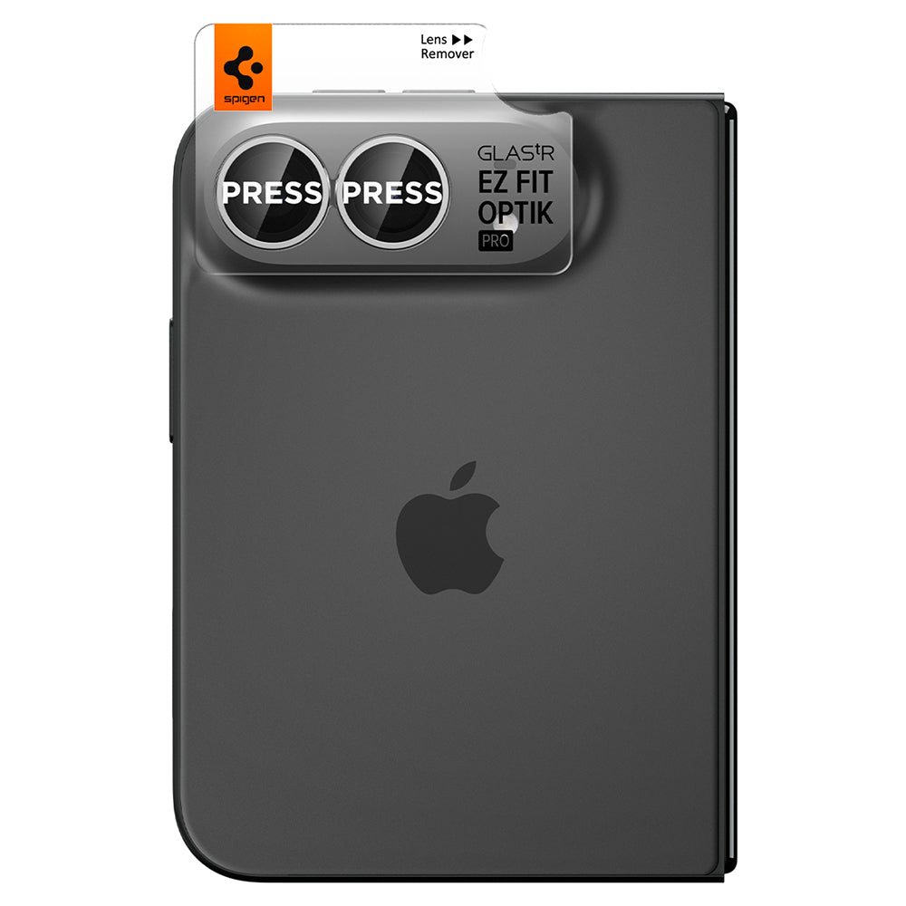 Skyddsfilm för bakre kamera Spigen GlastR EZ FIT Optik Pro för Apple iPhone Duo, härdat glas, set om 2 stycken, grå AGL12012