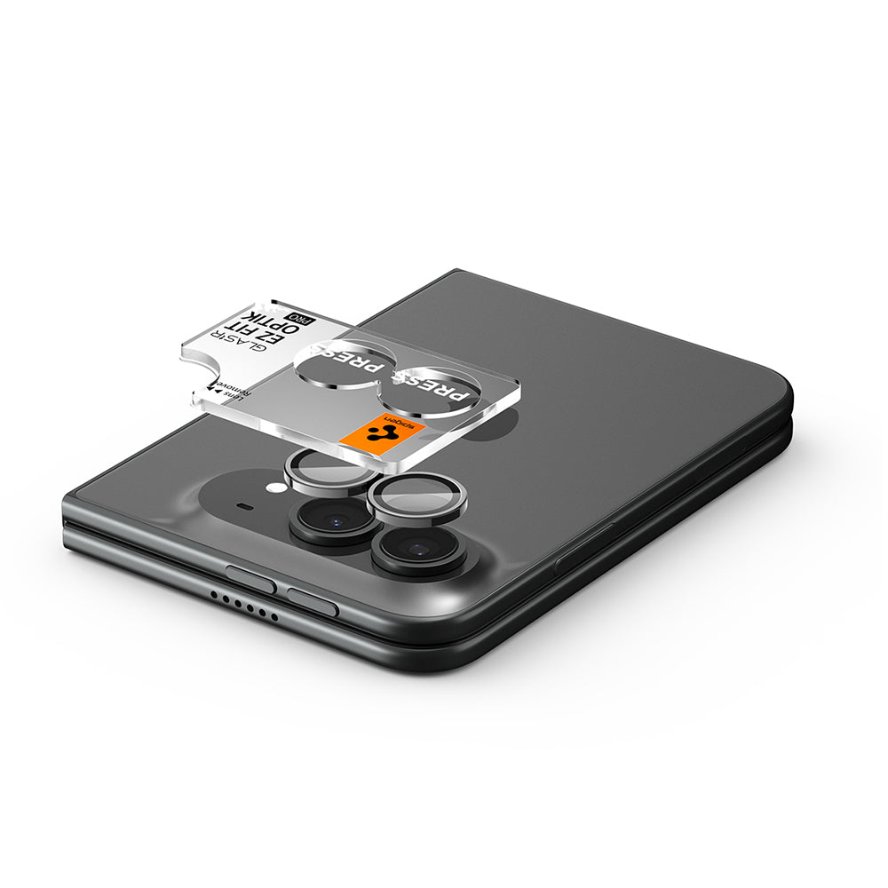 Skyddsfilm för bakre kamera Spigen GlastR EZ FIT Optik Pro för Apple iPhone Duo, härdat glas, set om 2 stycken, grå AGL12012