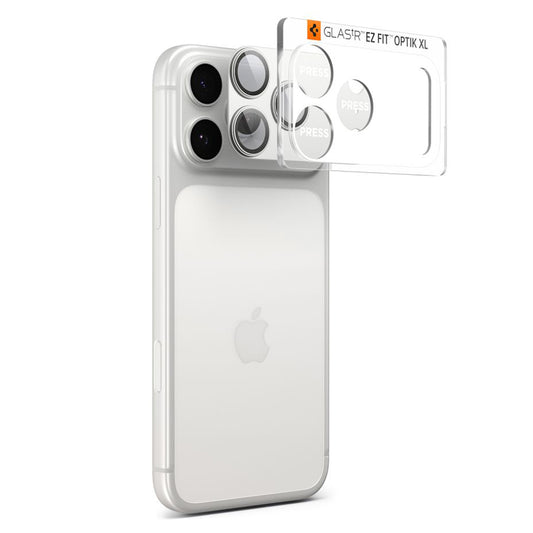 Skyddsfilm för bakre kamera Spigen GlastR EZ FIT Optik Pro XL för Apple iPhone 17 Pro, Härdat glas, Silver