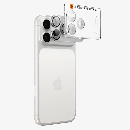 Skyddande film för bakre kamera Spigen GlastR EZ FIT Optik Pro XL för Apple iPhone 18 Pro Max, härdat glas, silver AGL12042