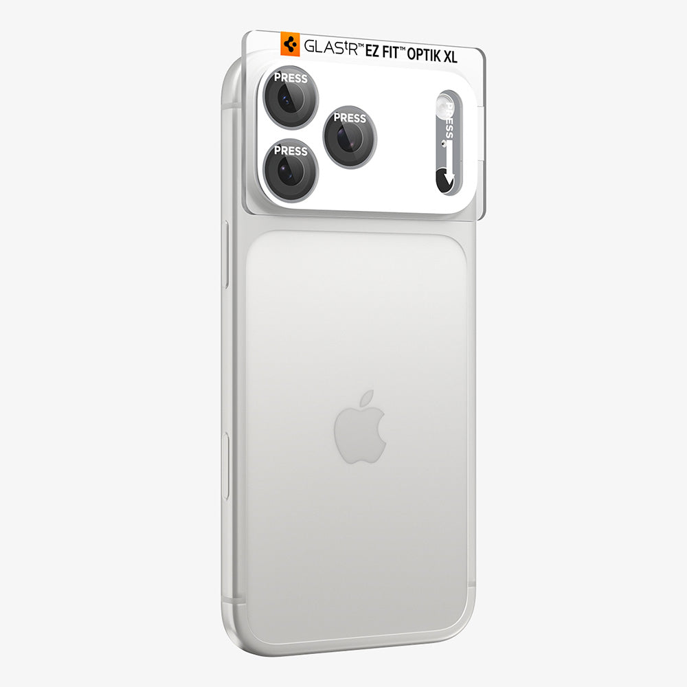 Skyddsfodral för bakre kamera Spigen GlastR EZ FIT Optik Pro XL för Apple iPhone 18 Pro, härdat glas, silver AGL12038