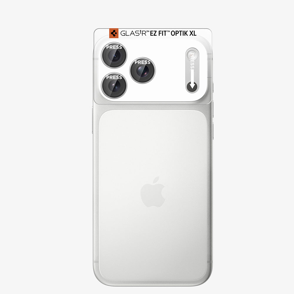 Skyddsfodral för bakre kamera Spigen GlastR EZ FIT Optik Pro XL för Apple iPhone 18 Pro, härdat glas, silver AGL12038