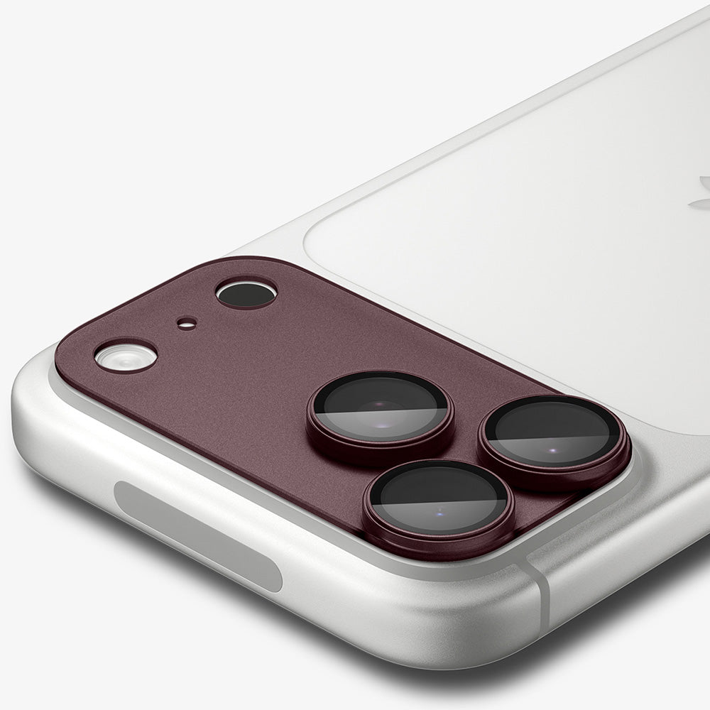 Skyddande bakre kameralinsfilm Spigen GlastR EZ FIT Optik Pro XL för Apple iPhone 18 Pro, härdat glas, vinröd AGL12036