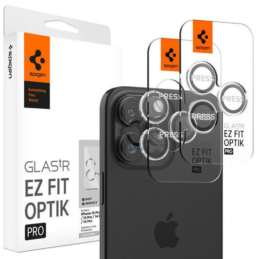Skyddsfilm för bakre kamera Spigen GlastR EZ FIT Optik Pro för Apple iPhone 17 Pro Max / 17 Pro, Härdat glas, Set med 2 stycken, Transparent