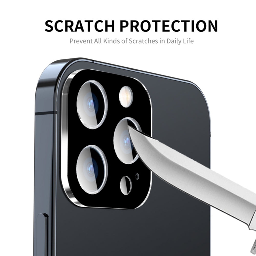 Techsuit Rear Camera Protective Film for Apple iPhone 15 Pro Max / 15 Pro, Tempered Glass, Black
