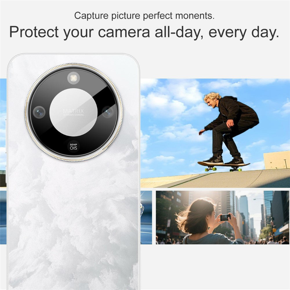 Skyddsfilm för bakre kamera Techsuit för Honor Magic8 Lite, Härdat glas, Svart