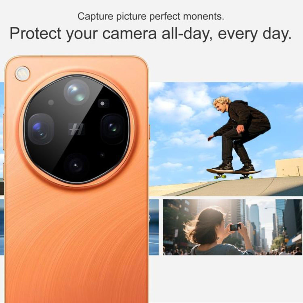 Skyddsplast för bakre kamera Techsuit för Oppo Find X9 Ultra, härdat glas, svart