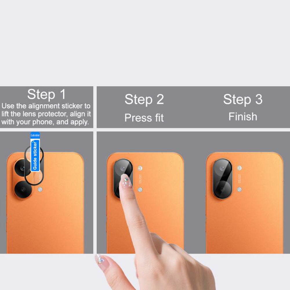 Skyddsfilm för bakre kamera Techsuit för Xiaomi Poco X8 Pro, Härdat glas, Svart