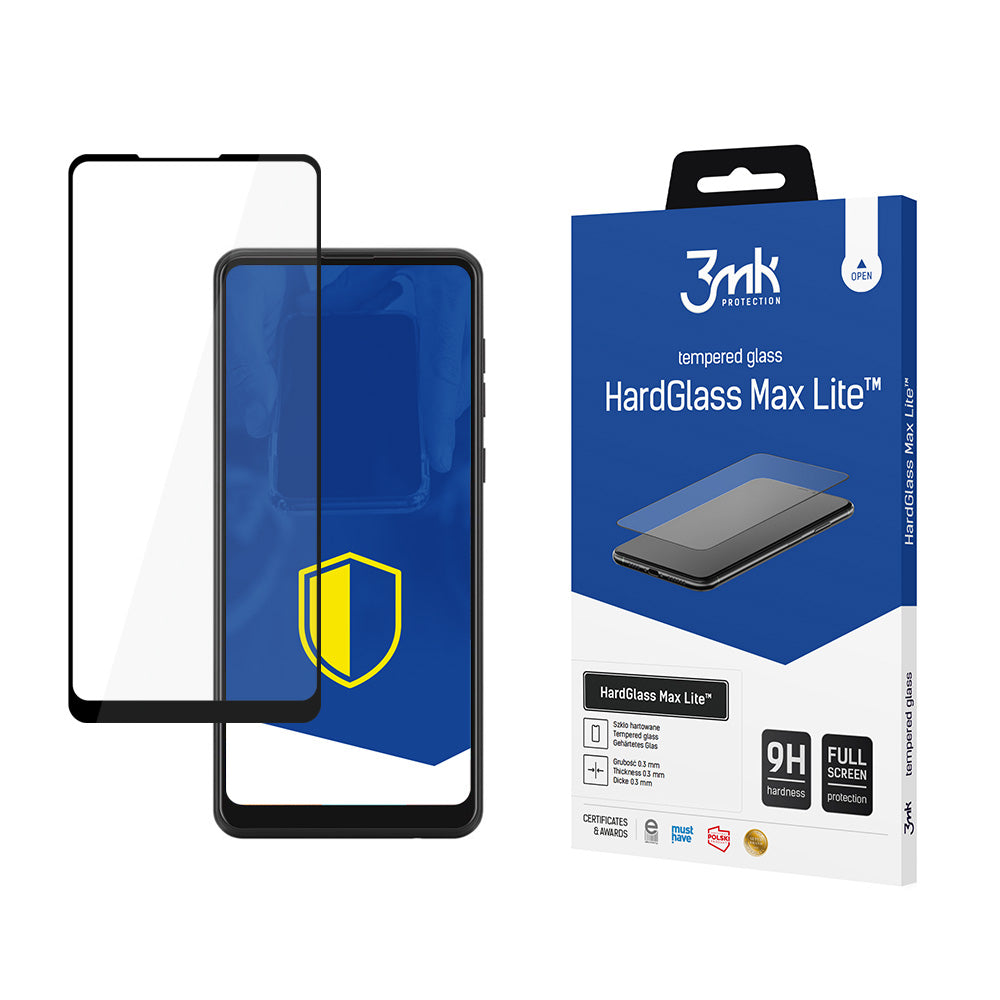 Skärmskydd 3MK HardGlass Max Lite för Samsung Galaxy A21s A217, Härdat Glas, Full Lim, Svart