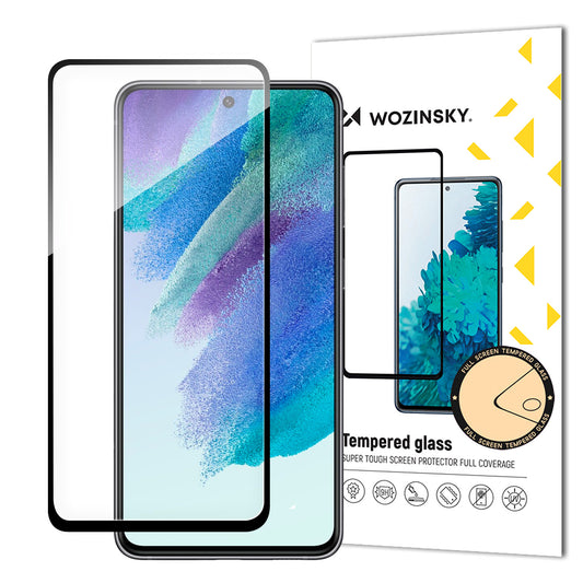 WZK Skärmskydd för Samsung Galaxy S23 FE S711, Skärmglas, Full Glue, Svart