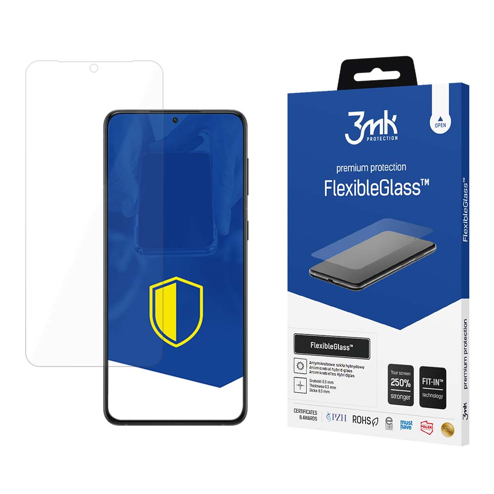 3MK FlexibleGlass skärmskydd för Samsung Galaxy S24 S921, Flexibelt glas, Fullt lim
