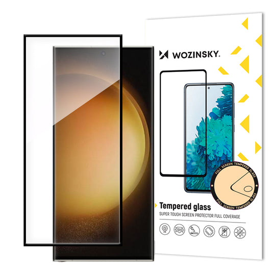 WZK Skärmskydd för Samsung Galaxy S24 Ultra S928, Skärmad glas, Full Glue, Svart