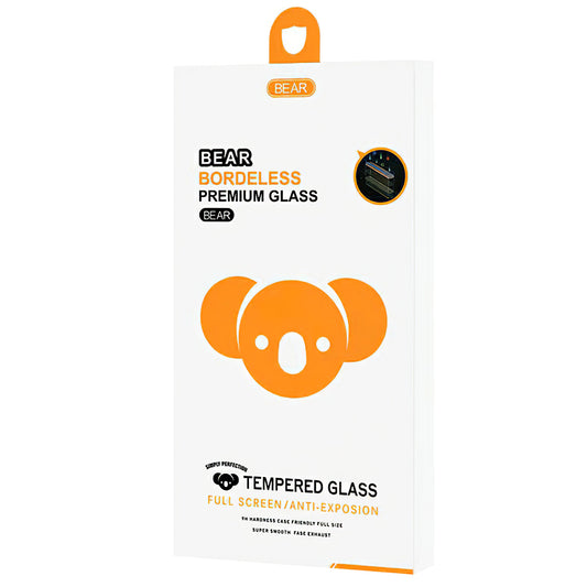 Bear Borderless Borderless skärmskydd för Apple iPhone 15 Pro Max, Glass Secured, Full Glue