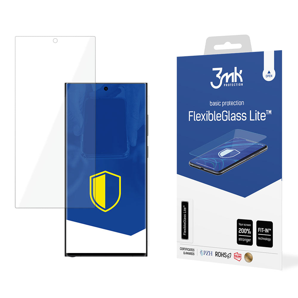 Skärmskydd 3MK FlexibleGlass Lite för Samsung Galaxy S24 Ultra S928, Flexibelt Glas, Fullt Lim