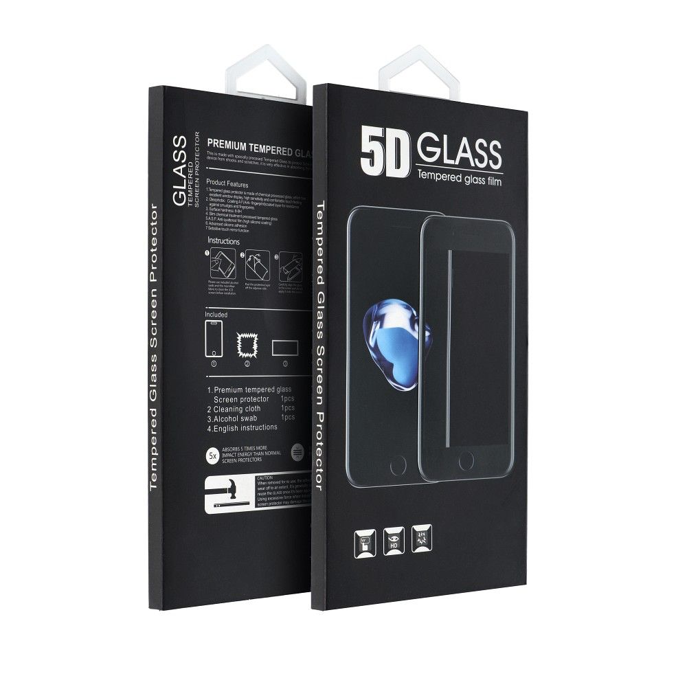OEM Screen Protector for Xiaomi Redmi Note 12 4G / Note 12 5G, Tempered Glass, Full Glue, 5D, Black