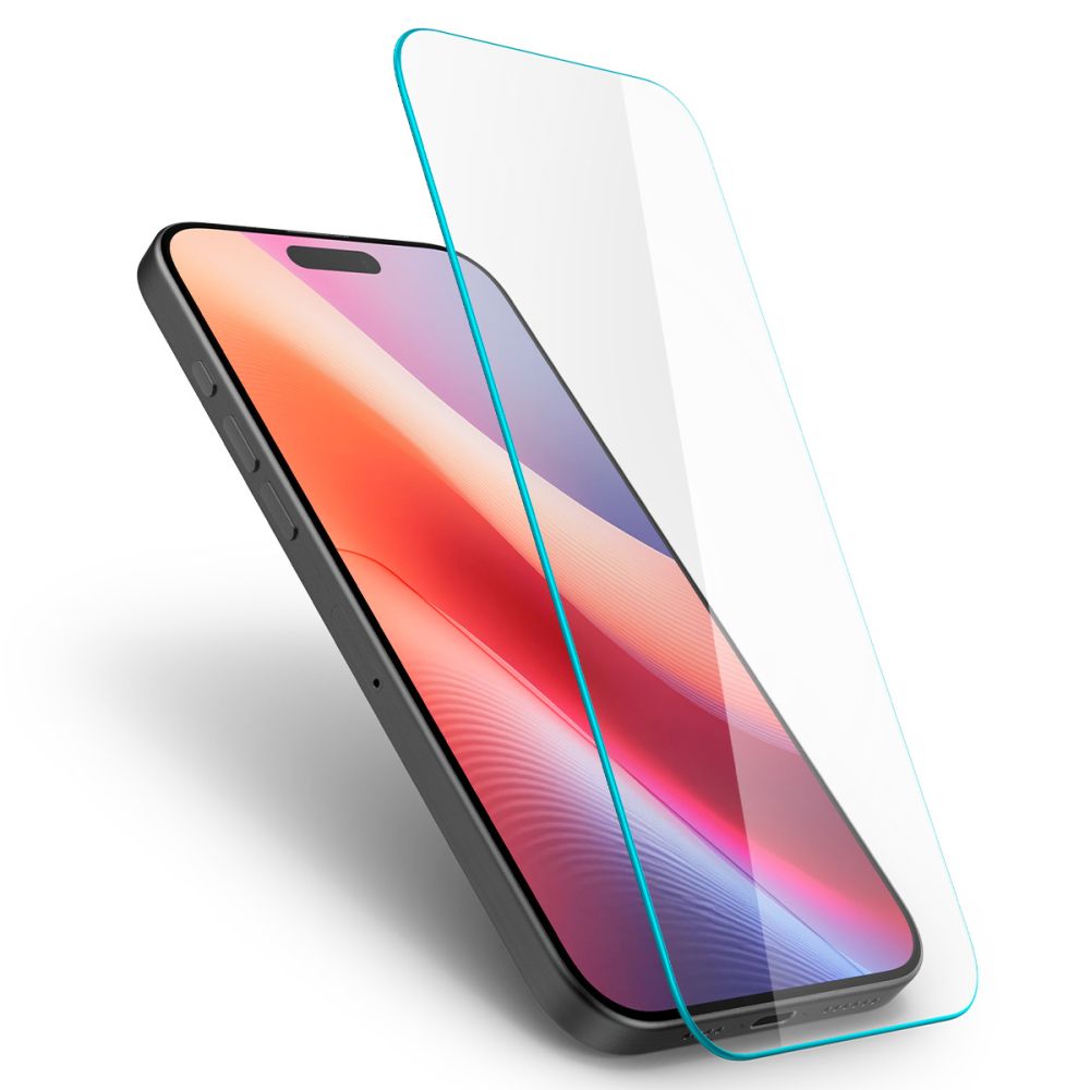 Skärmskydd Spigen GlastrR Slim HD för Apple iPhone 16 / 15, Härdat Glas, Full Lim, 2.5D AGL06910