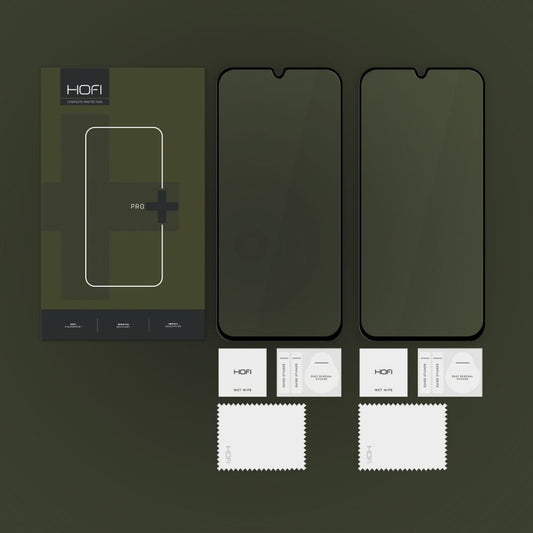HOFI Glass PRO+ skärmskydd för Samsung Galaxy A16 5G A166 / A16 4G A165, skyddsglas, full limning, set 2 delar, 2,5D, svart