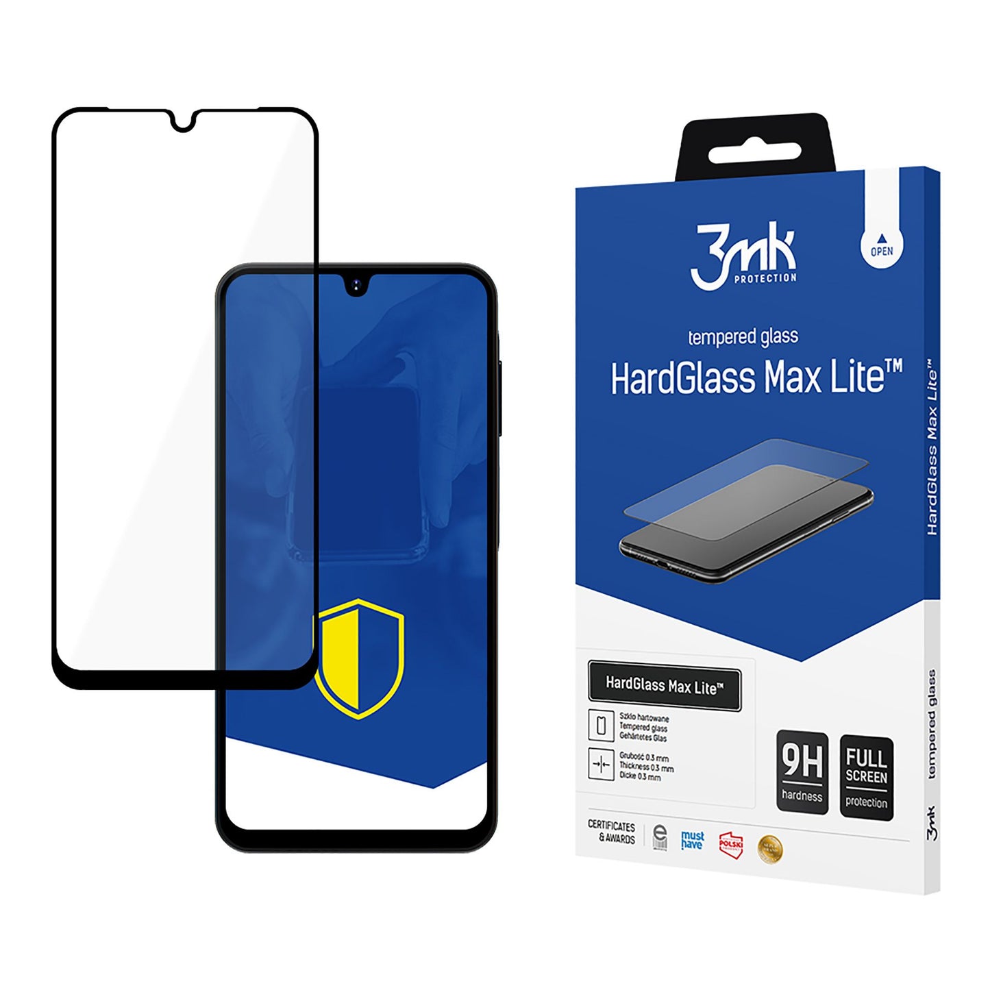 Skärmskydd 3MK HardGlass Max Lite för Samsung Galaxy A26 A266 / A16 5G A166, Härdat Glas, Full Lim, Svart