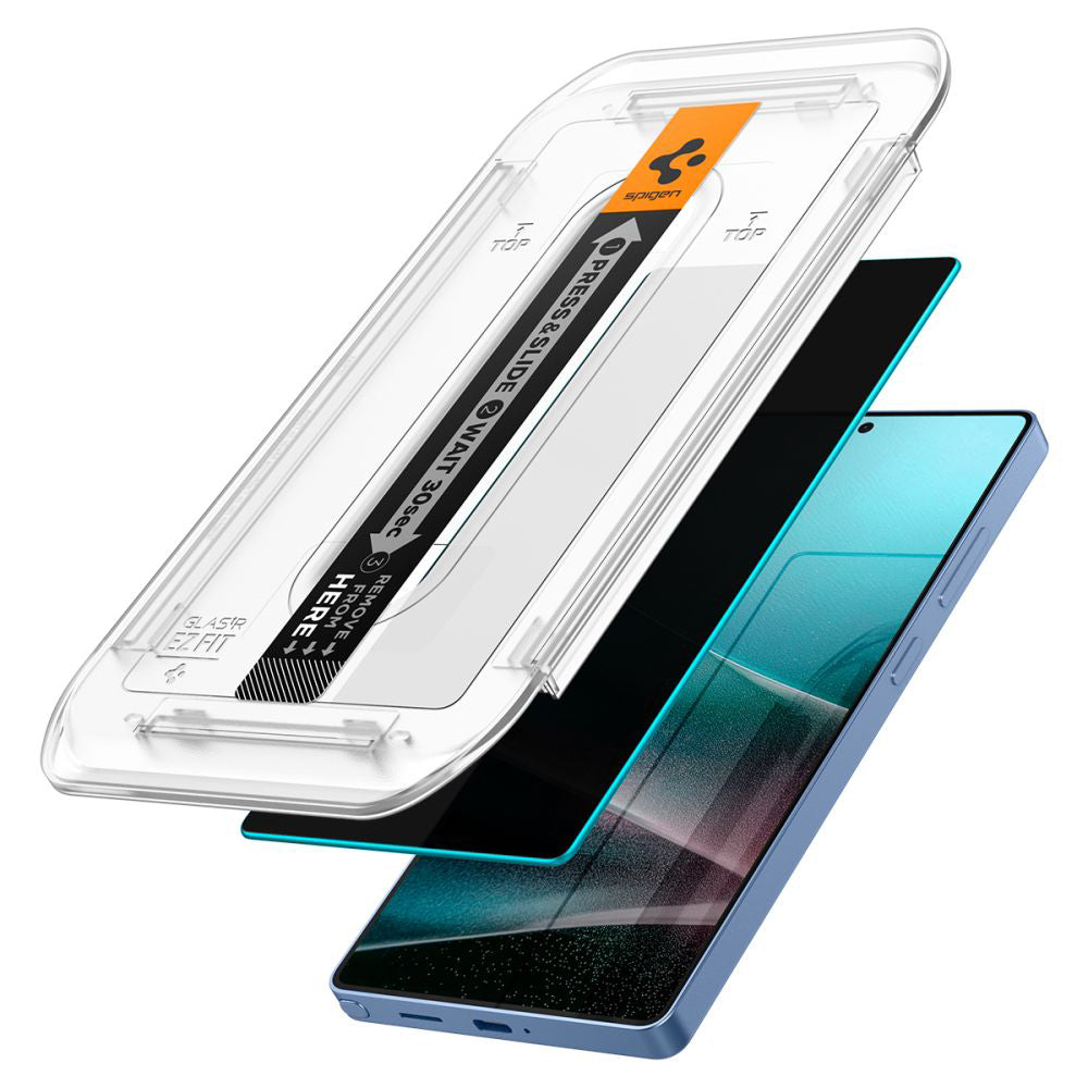 Skärmskydd Privacy Spigen GlastR EZ FIT HD för Samsung Galaxy S25 Ultra S938, Härdat Glas, Fullt Lim, Set om 2 stycken AGL09335