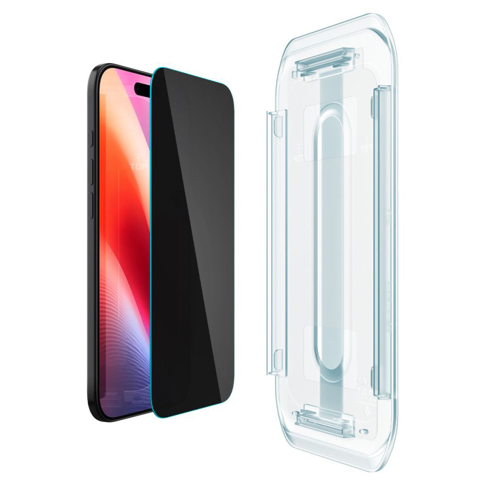 Skärmskydd Privacy Spigen GlastR EZ FIT för Apple iPhone 17 Air, Härdat Glas, Full Lim, Set med 2 stycken