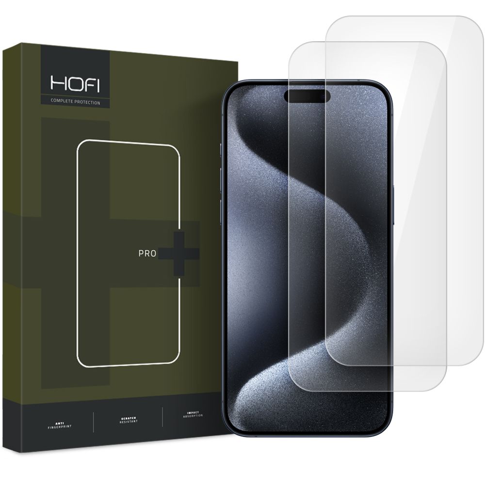 Skärmskydd HOFI Glass PRO+ för Apple iPhone 16 Pro, Härdat Glas, Full Lim, Set med 2 stycken, 2.5D