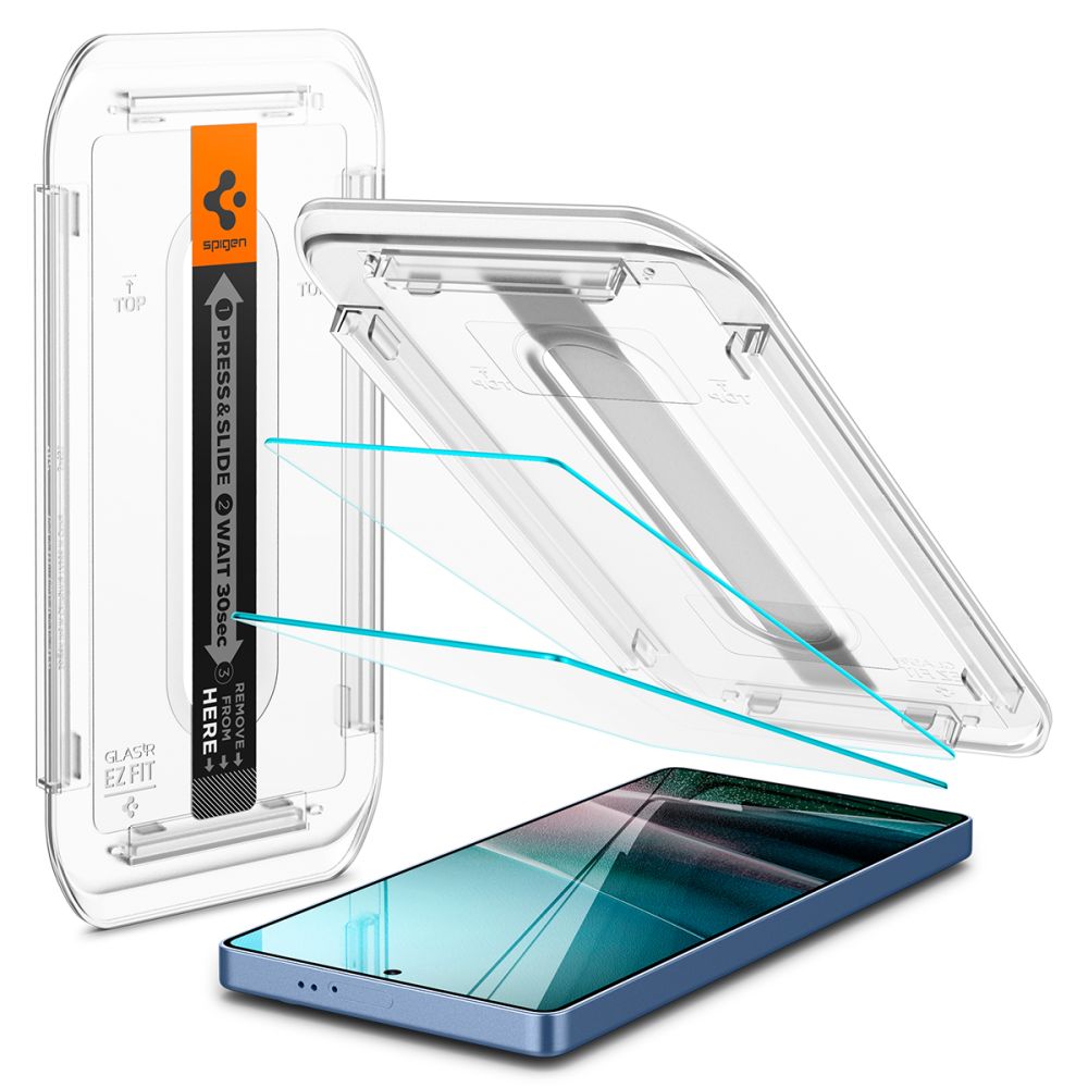 Skärmskydd Spigen GlastR EZ FIT HD för Samsung Galaxy S25 Ultra S938, Härdat Glas, Full Lim, Set om 2 stycken AGL09082