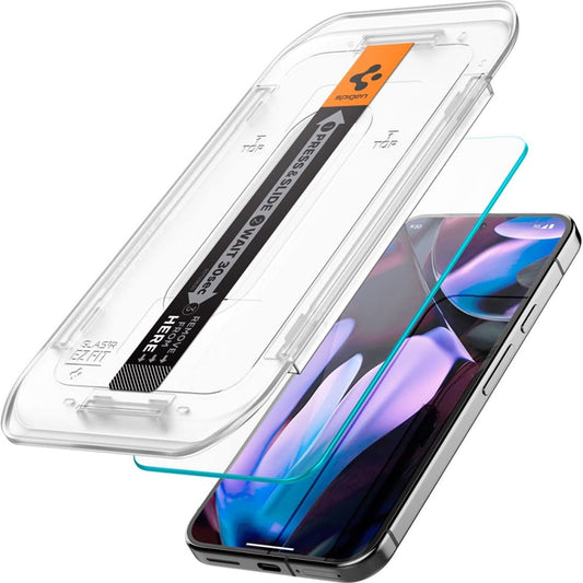 Skärmskydd Spigen GlastR EZ FIT för Google Pixel 9 Pro XL, Härdat Glas, Full Lim, Set med 2 stycken AGL08445
