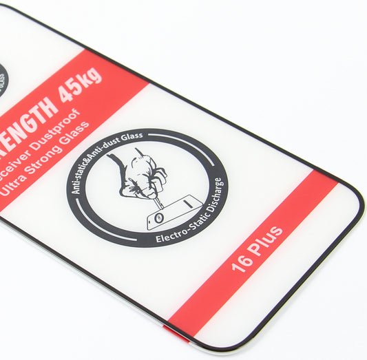 OEM Ultra Strong 45KG Skärmskydd för Samsung Galaxy A55 5G A556, Härdat Glas, Fullt Lim, 2.5D, Svart