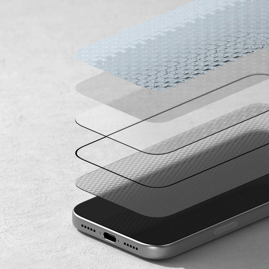 Ringke Easy Slide AR skärmskydd för Apple iPhone 17 Pro, härdat glas, full limning, 2.5D, svart, återförseglad