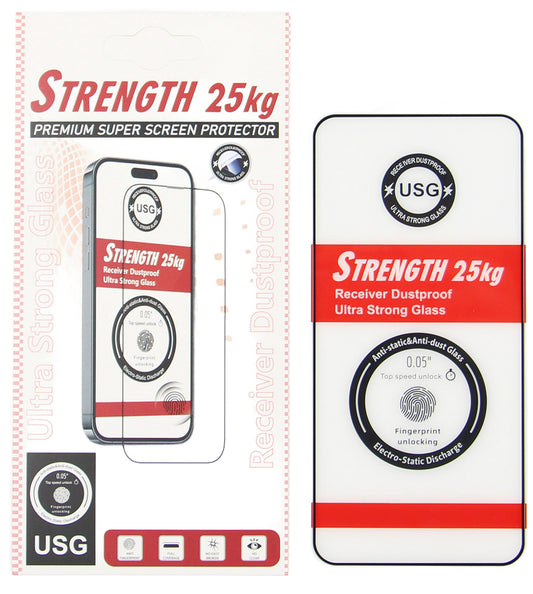 OEM Ultra Strong 25KG Skärmskydd för Samsung Galaxy S25 S931, Härdat Glas, Fullt Lim, 2.5D, Svart