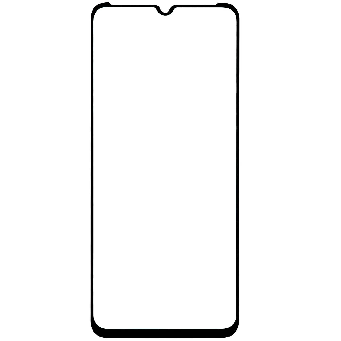 BLUE Shield skärmskydd för Motorola Moto E20, skiktat glas, full limning, fallvänligt, svart