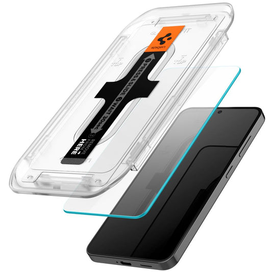 Skärmskydd Spigen EZ FIT för Samsung Galaxy S25 S931 / S24 S921, glasskyddat, helt limmat, set 2 delar