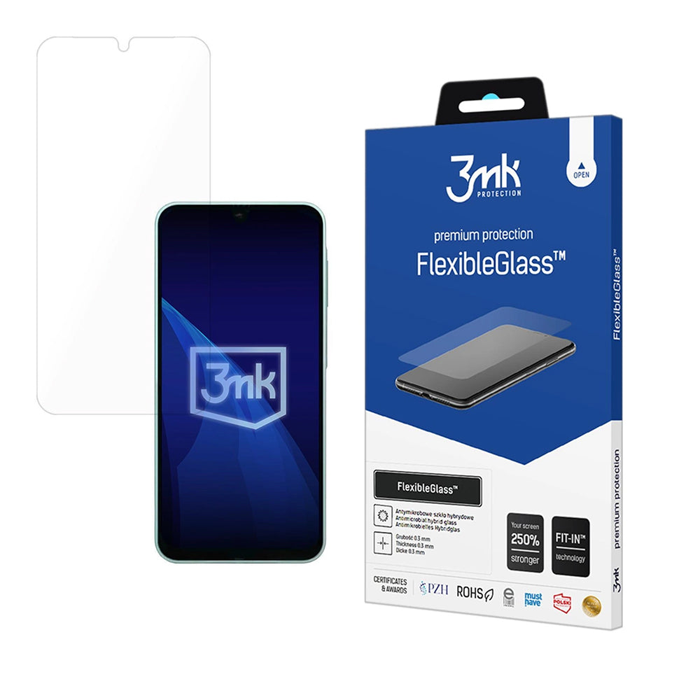 Skärmskydd 3MK FlexibleGlass för Samsung Galaxy A26 A266 / A16 5G A166 / A16 4G A165 / M16 M166, Flexibelt Glas, Full Lim