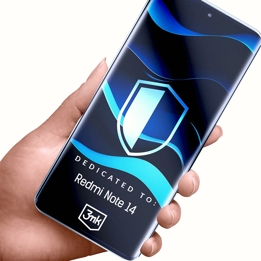 3MK FlexibleGlass Skärmskydd för Xiaomi Redmi Note 14 4G (Standard), Flexibelt Glas, Fullt Lim