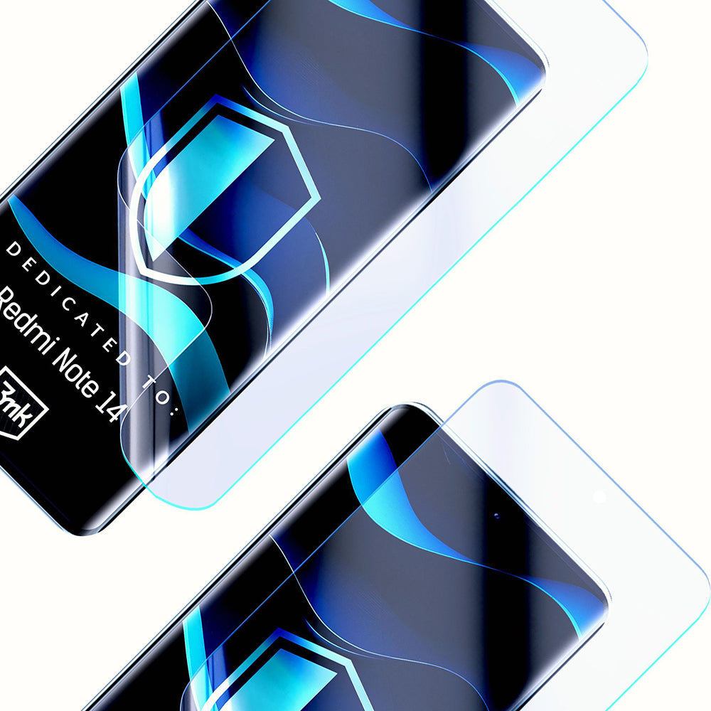 3MK FlexibleGlass Skärmskydd för Xiaomi Redmi Note 14 4G (Standard), Flexibelt Glas, Fullt Lim