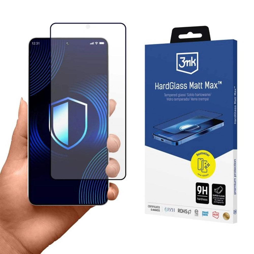 Skärmskydd 3MK HardGlass för Samsung Galaxy S26 Ultra S948, Härdat Glas, Full Lim, Svart