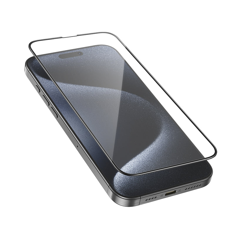 HOCO G16 Screen Protector for Apple iPhone 16 Pro Max, Tempered Glass, Full Glue, 5D, Black