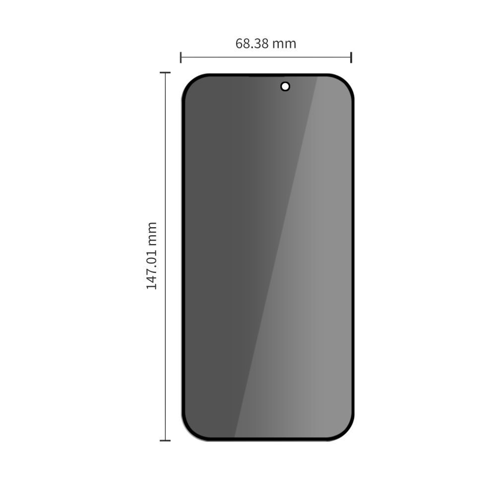 Privacy Tech-Protect OneTouch skärmskydd för Apple iPhone 18 Pro Max, härdat glas, full limning, set med 2 stycken